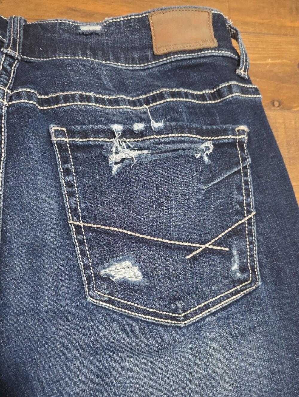 BKE Women's Dark Blue Distressed Skinny Jeans-Size 31